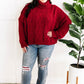 Cozy Cable Knit Sweater In Christmas Red
