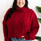 Cozy Cable Knit Sweater In Christmas Red