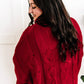 Cozy Cable Knit Sweater In Christmas Red