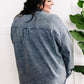 Mineral Wash Button Down Denim Jacket In Muted Navy