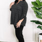 Gabby Front Top With Button Sleeve Detail In Black Polka Dots