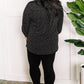 Gabby Front Top With Button Sleeve Detail In Black Polka Dots