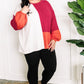 Colorblock Knit Sweater In Pink, Orange & Ivory