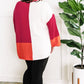 Colorblock Knit Sweater In Pink, Orange & Ivory