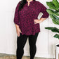 Gabby Front Top With Button Sleeve Detail In Magenta Florals