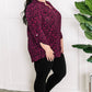 Gabby Front Top With Button Sleeve Detail In Magenta Florals