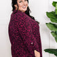 Gabby Front Top With Button Sleeve Detail In Magenta Florals