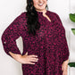 Gabby Front Top With Button Sleeve Detail In Magenta Florals