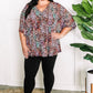 Dolman Sleeve Babydoll Top In Leopard Multi