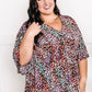 Dolman Sleeve Babydoll Top In Leopard Multi