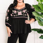 Savanna Jane Embroidered Sweetheart Top In Purple & Pink Florals