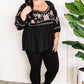 Savanna Jane Embroidered Sweetheart Top In Purple & Pink Florals