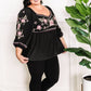 Savanna Jane Embroidered Sweetheart Top In Purple & Pink Florals