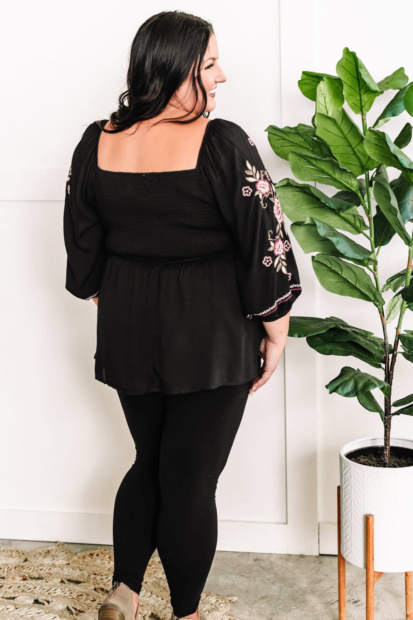 Savanna Jane Embroidered Sweetheart Top In Purple & Pink Florals