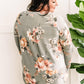 Gabby Front Cozy Long Sleeve Top In Olive Florals
