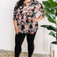 Gabby Neckline Babydoll Blouse In Black & Pink Florals 11.24
