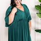 Dolman Sleeve Dress In Hunter Green