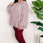 Tie Front Floral Blouse In Off White And Wine