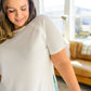 Kathleen Waffle Knit Top in Ivory