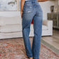 Katrina High Waist Distressed Denim Trousers