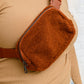 Keeping Up Sherpa Side Bag in Cognac Brown
