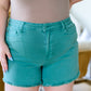 Judy Blue Mid Rise Cut Off Shorts - Green