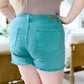 Judy Blue Mid Rise Cut Off Shorts - Green