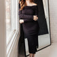 Kiah Sweater Dress in Black