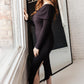 Kiah Sweater Dress in Black
