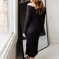 Kiah Sweater Dress in Black