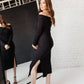 Kiah Sweater Dress in Black