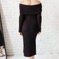 Kiah Sweater Dress in Black