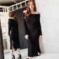 Kiah Sweater Dress in Black