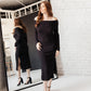 Kiah Sweater Dress in Black