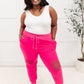Kick Back Distressed Joggers Hot Pink