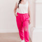 Kick Back Distressed Joggers Hot Pink