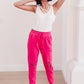 Kick Back Distressed Joggers Hot Pink