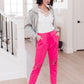 Kick Back Distressed Joggers Hot Pink