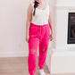 Kick Back Distressed Joggers Hot Pink
