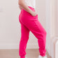 Kick Back Distressed Joggers Hot Pink