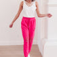 Kick Back Distressed Joggers Hot Pink