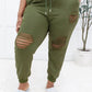 Kick Back Distressed Joggers In Olive