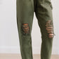 Kick Back Distressed Joggers In Olive