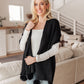 Knitted Fuzzy Pom Pom Scarf In Black