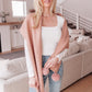 Knitted Fuzzy Pom Pom Scarf In Blush
