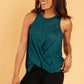 Knotted Hem Tank in Sea Green
