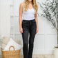 Kortney Mid Rise Straight Leg Jeans In Washed Black