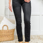 Kortney Mid Rise Straight Leg Jeans In Washed Black