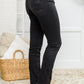 Kortney Mid Rise Straight Leg Jeans In Washed Black