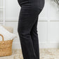 Kortney Mid Rise Straight Leg Jeans In Washed Black